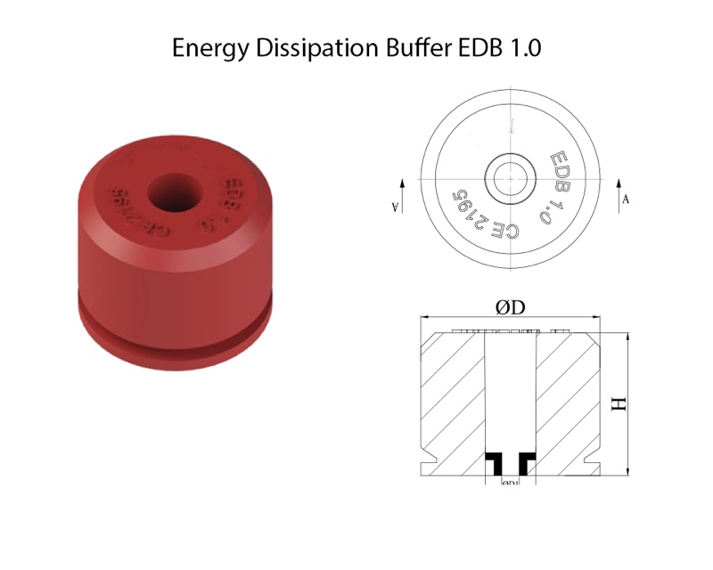 Energie-absorberende liftbuffer